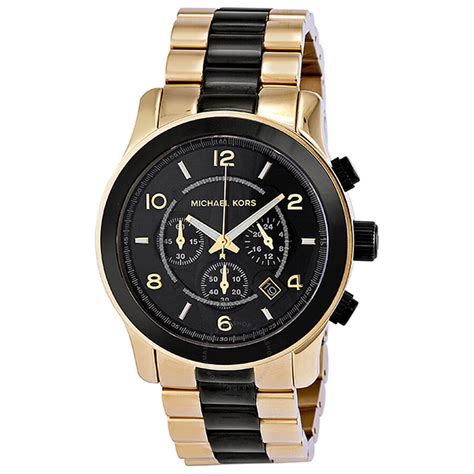 michael kors mk8265 wrist watch for men chocolate|Michael Kors Runway Chronograph Black Dial Gold.